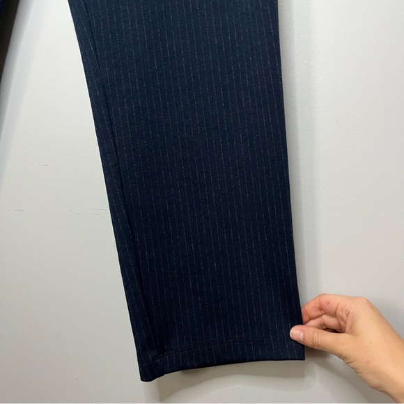 Time And Tru Pull On Navy Blue Pinstripe High Rise Knit Pants Size Medium 8-10 - Picture 10 of 16